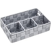 WENKO Organizador Adria pequeña gris - 4 compartimentos- Polipropileno- 26 x 6.5 x 17 cm- Gris